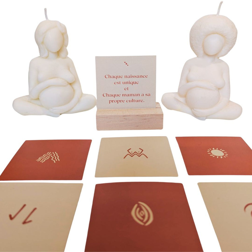 Bougie + cartes d'affirmations positives