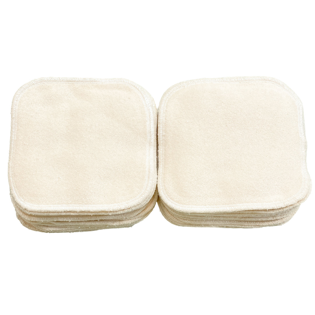 Lingettes lavables en coton bio GOTS (Lot de 5)