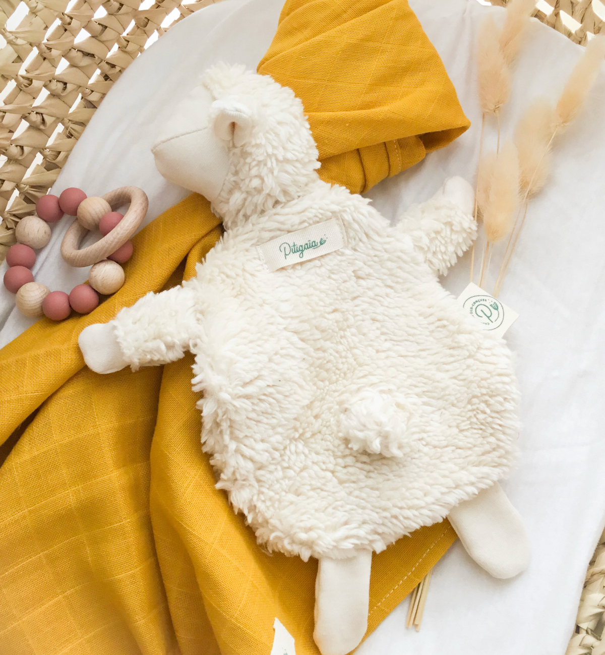 Doudou plat Mouton - 100% coton bio GOTS