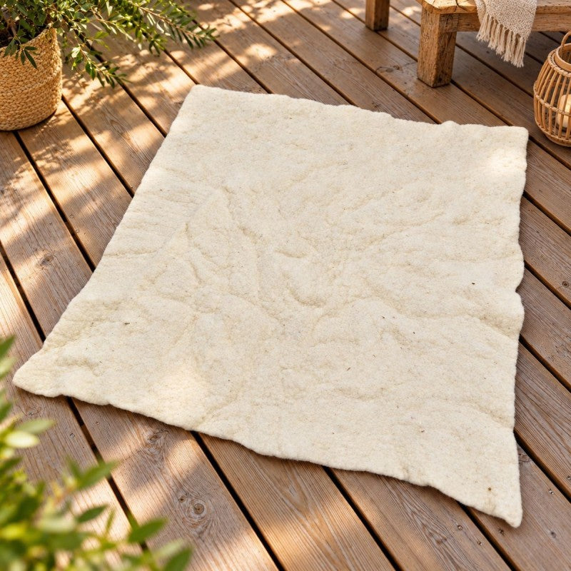 Couverture bébé en laine vierge feutrée (90*90cm)